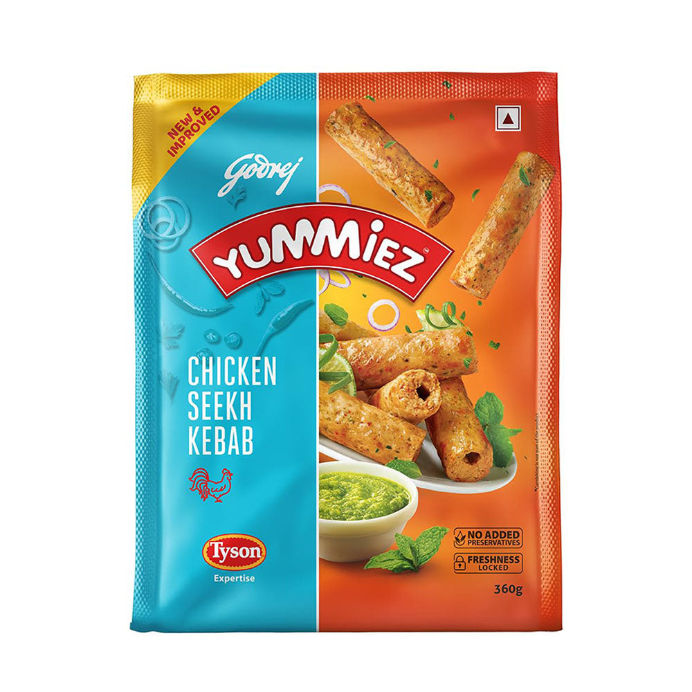 Godrej Yummiez Chicken Seekh Kebab 360gm