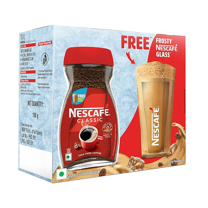 Nescafe Classic 180Gm Free Glass