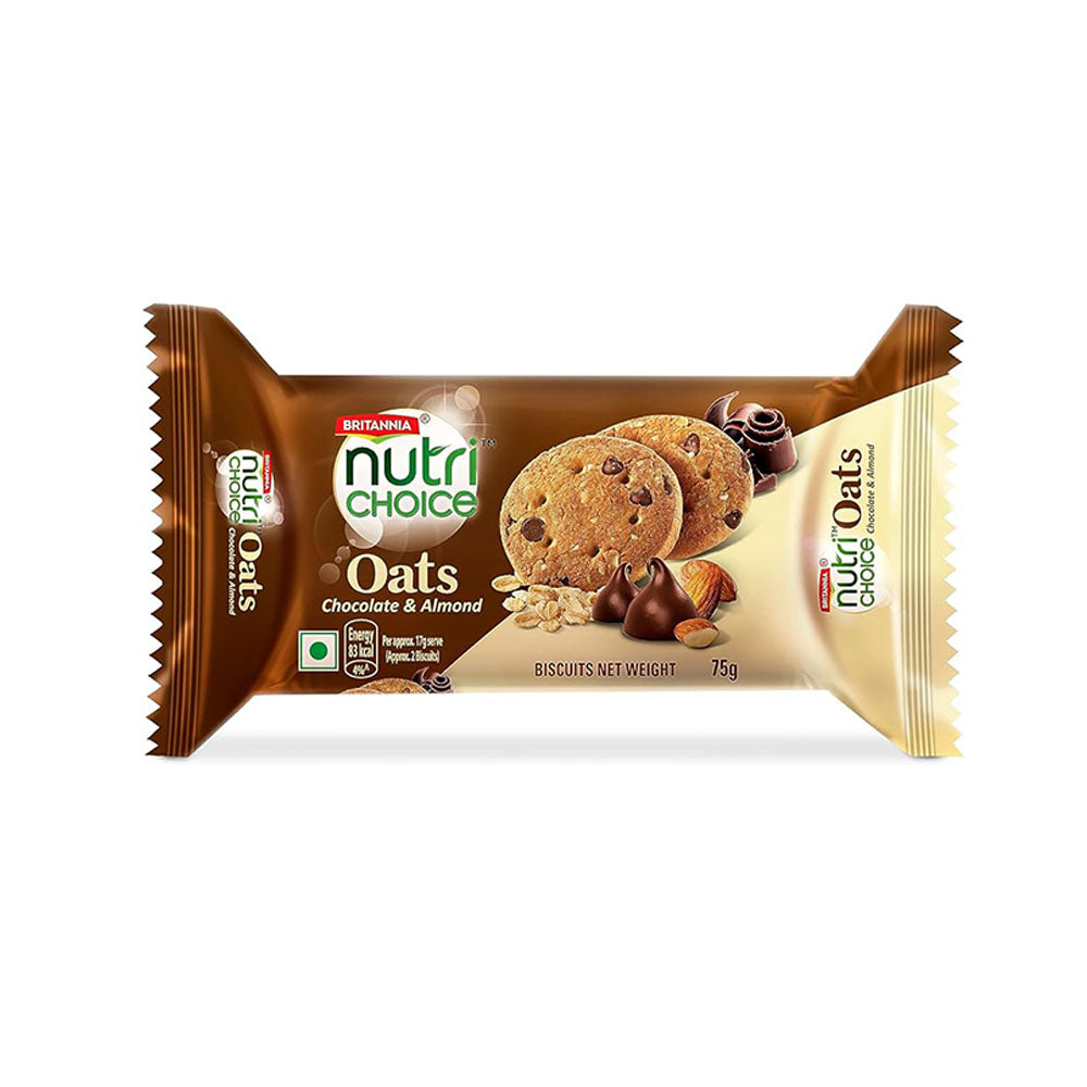BRITANNIA NUTRICHOICE OATS CHOCOLATE ALMOND 75GM