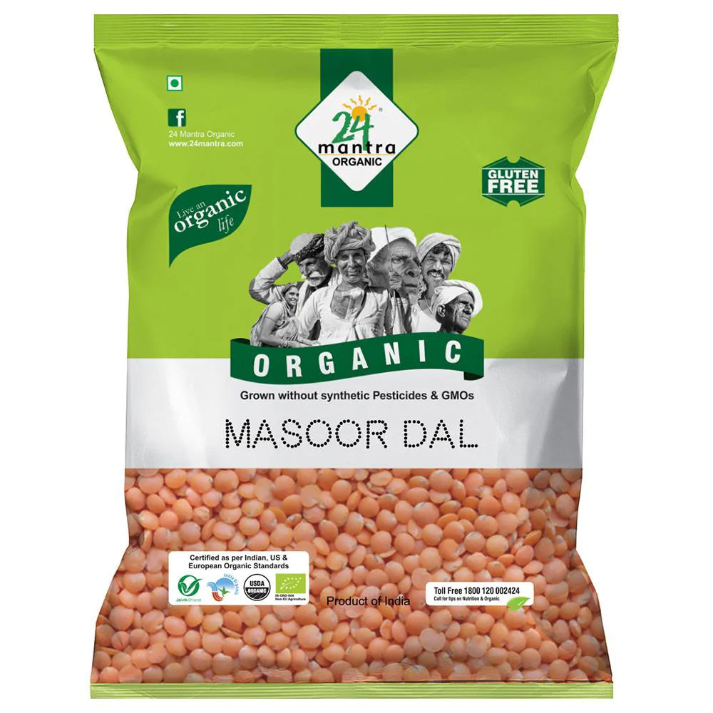 24 Mantra Organic Masoor Malka Dal 500Gm