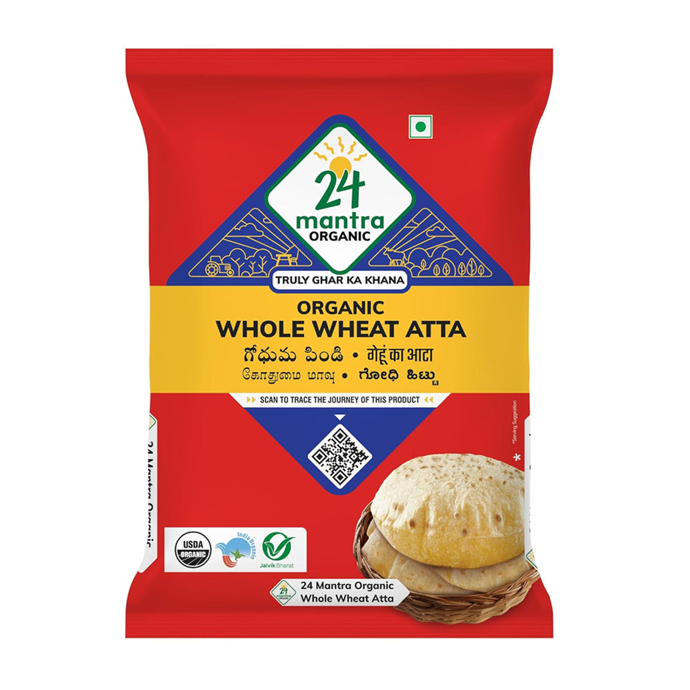 24 Mantra Organic Whole Wheat Atta 1Kg